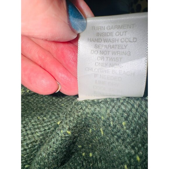 Christopher & Banks Wool Reindeer Zip Christmas Holiday Ugly Sweater XL Green - Picture 12 of 12